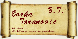 Borka Taranović vizit kartica